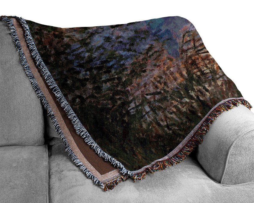 Monet Sunset On The Seine Woven Blanket