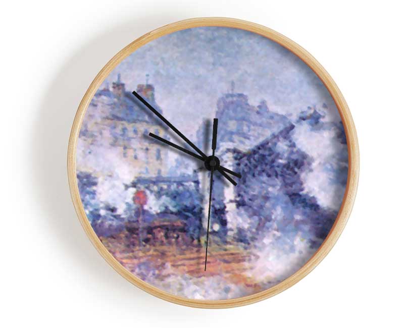 Monet The Europe Bridge Saint Lazare Station In Paris Clock - Wallart-Direct UK