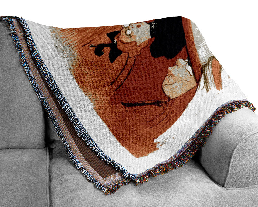 Toulouse Lautrec The Loge With A Gold Mas Woven Blanket