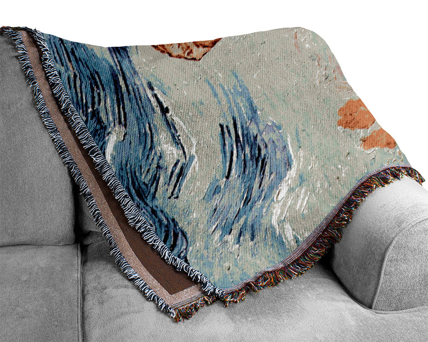 Van Gogh The Shepherdess Woven Blanket
