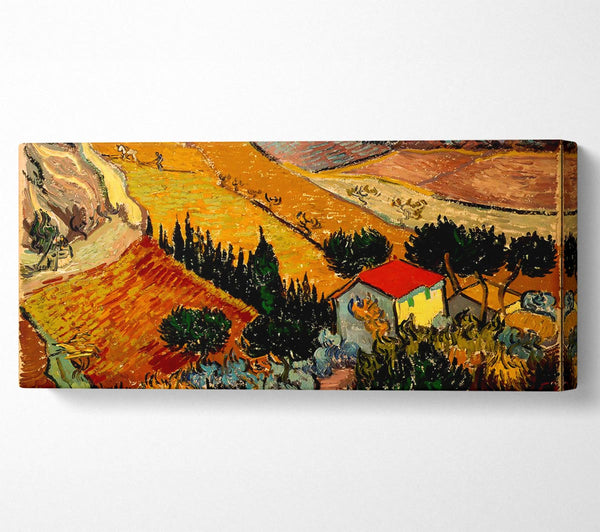 Van Gogh Landscape With House And Ploughman