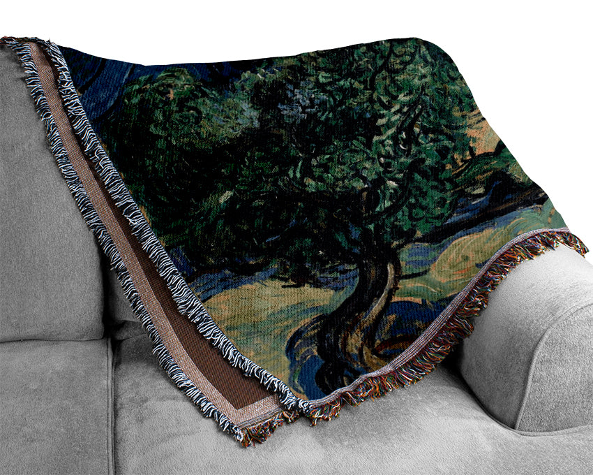 Van Gogh The Olive Trees Woven Blanket