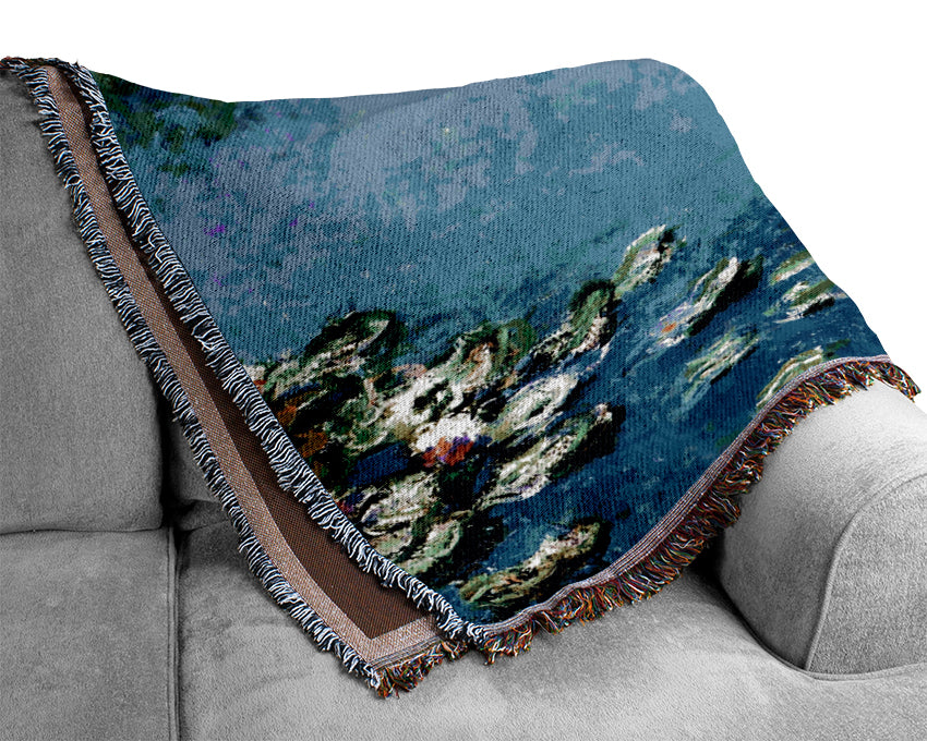 Monet Water Lilies In Monets Garden Woven Blanket