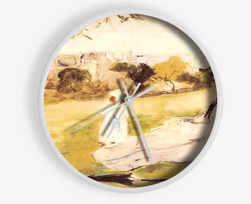 Morisot Woman And Child Sitting In A Field Clock - Wallart-Direct UK