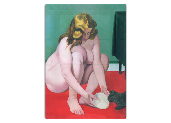 Frau mit Katze von Felix Vallotton