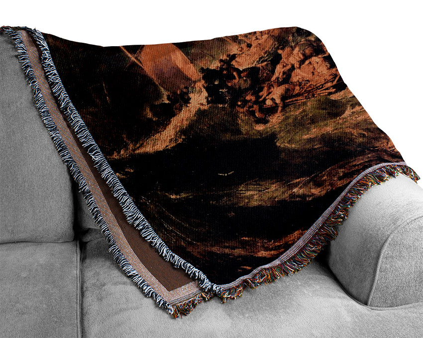 Joseph Mallord Turner Wreck Of A Transport Ship Woven Blanket