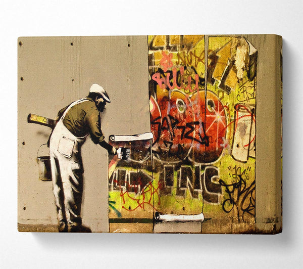  A Canvas Print of Banksy Wall Paper Canvas Art