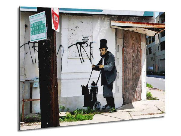 Abraham Lincoln Trolley Tramp Metal Print