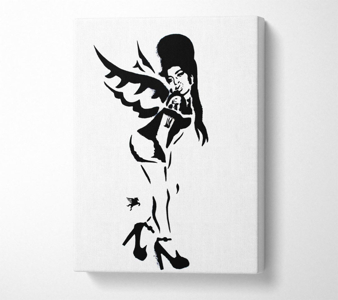  A Canvas Print of Banksy Amy Winehouse Wings Canvas Art