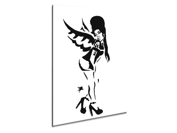 Amy Winehouse Wings Metal Print