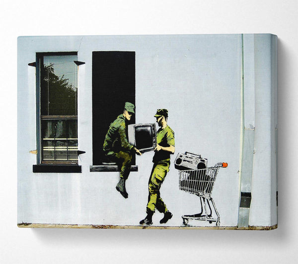  A Canvas Print of Banksy Army Heist Canvas Art