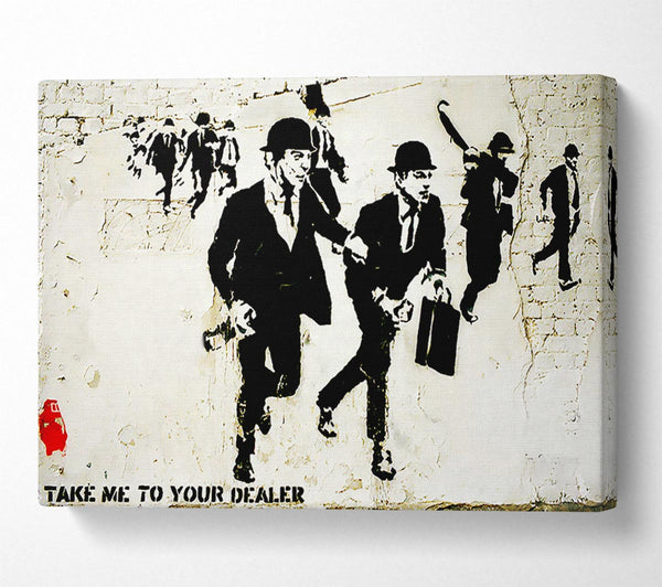 A Canvas Print of Banksy Bankers On The Run Canvas Wall Art