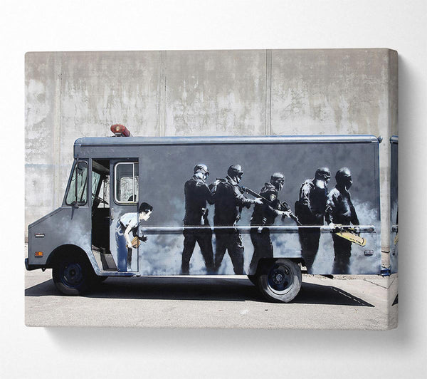  A Canvas Print of Banksy Swat Truck Canvas Print