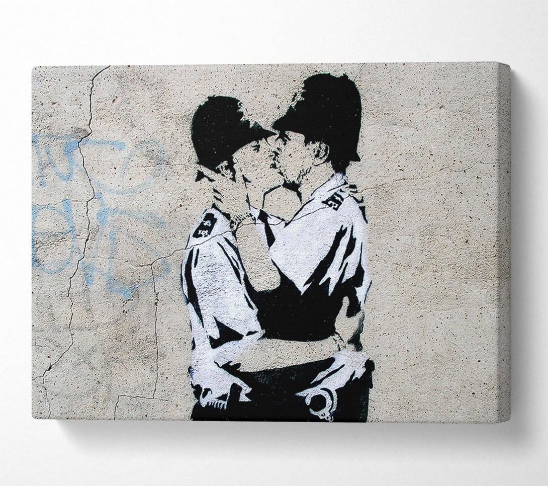  A Canvas Print of Banksy Bent Coppers Landscape Canvas Art