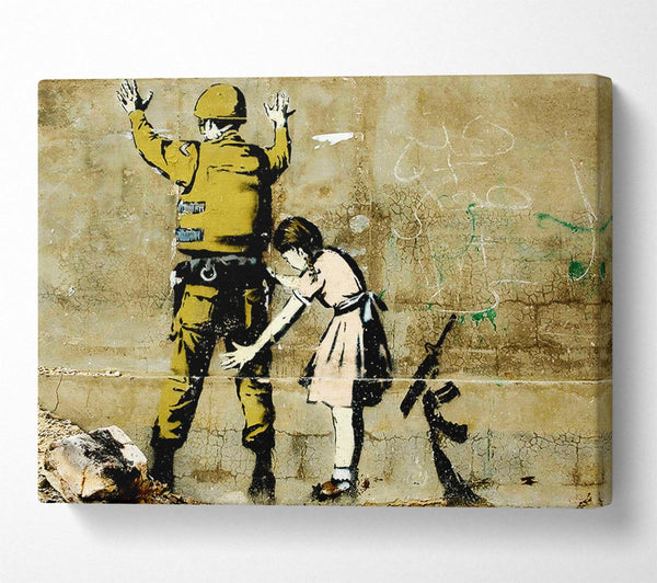  A Canvas Print of Banksy Child Searching Soldier Canvas Wall Art