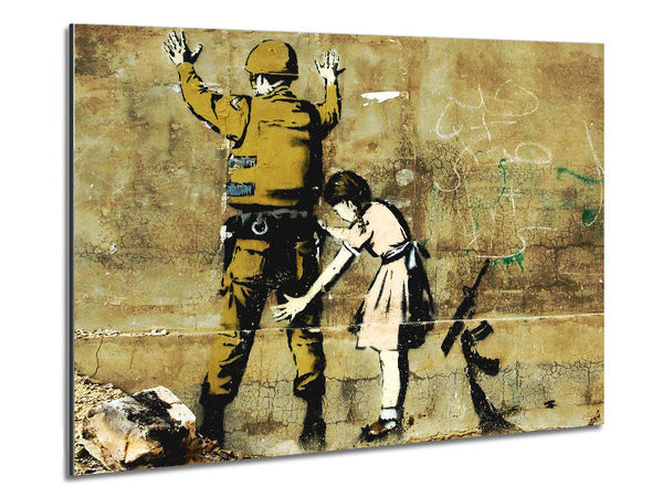 Child Searching Soldier Metal Print