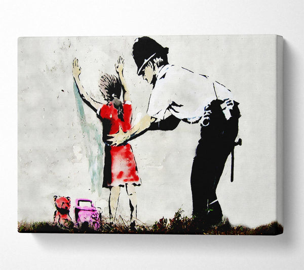  A Canvas Print of Banksy Copper Frisking Child Canvas Wall Art
