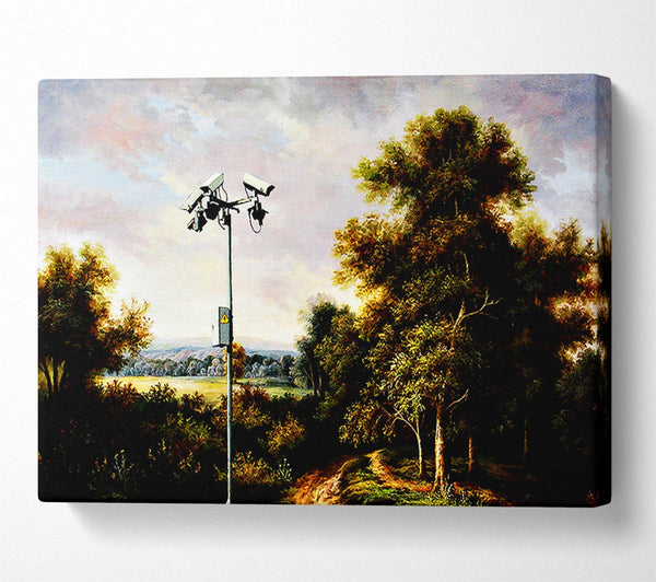  A Canvas Print of Banksy Countryside Cctv Canvas Art