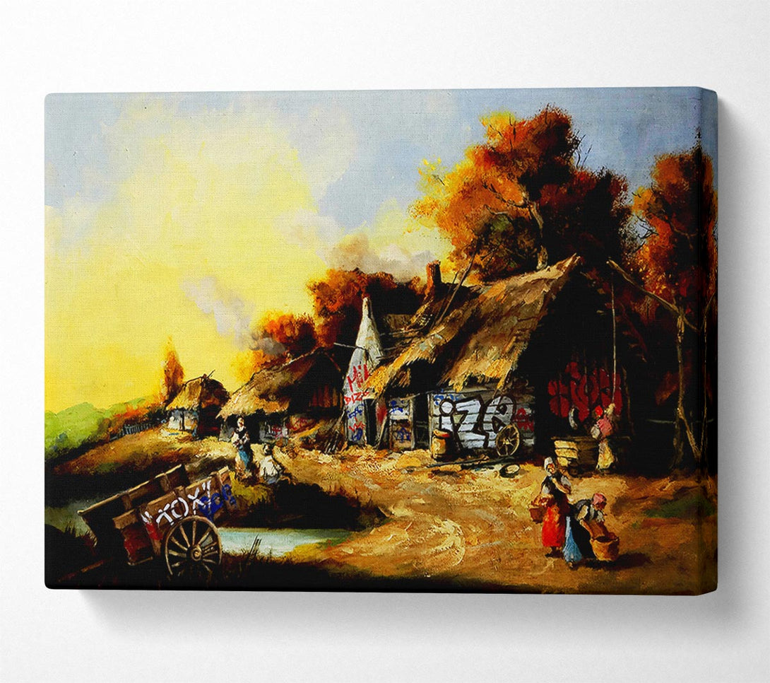  A Canvas Print of Banksy Countryside Graffiti Canvas Wall Art