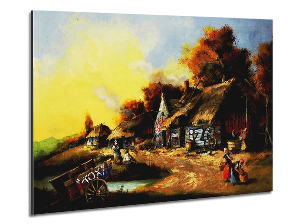 Countryside Graffiti Metal Print