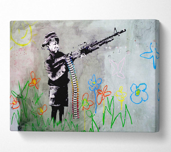  A Canvas Print of Banksy Crayon Gun Canvas Wall Art