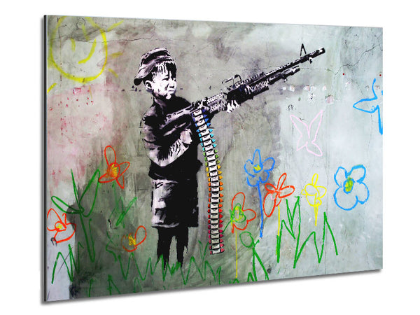 Crayon Gun Metal Print