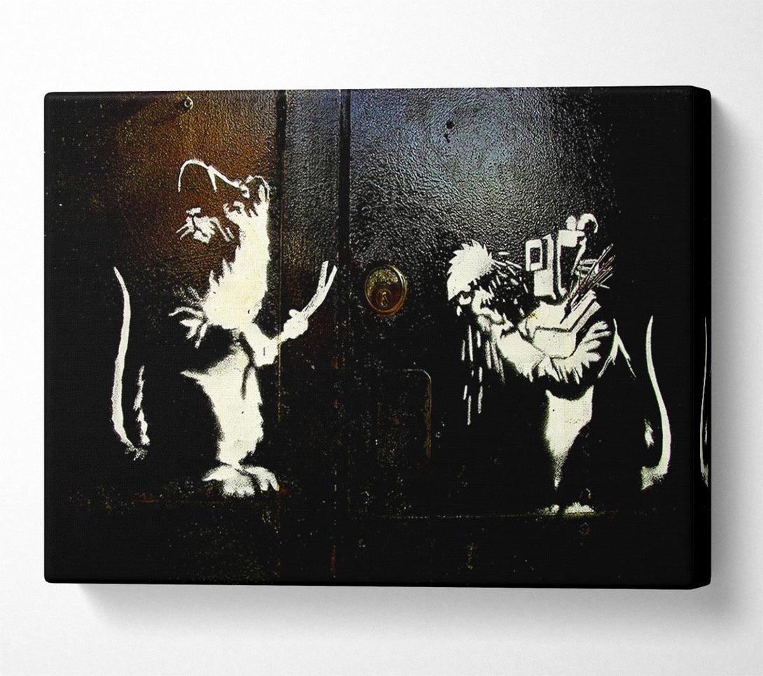  A Canvas Print of Banksy Crooked Rats Canvas Wall Art