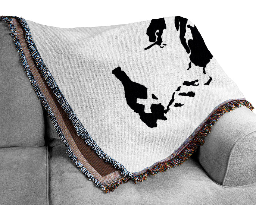 Fallen Angel Black White Woven Blanket