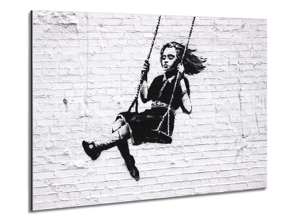 Girl On Swing Metal Print