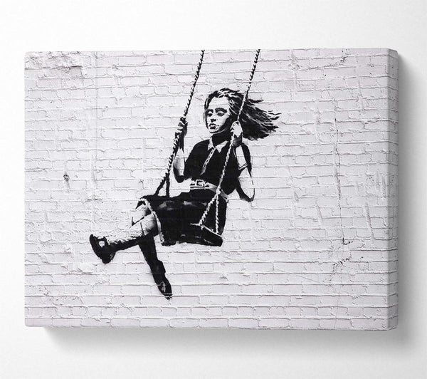  A Canvas Print of Banksy Girl On Swing Canvas Art