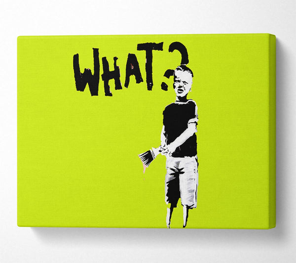 A Canvas Print of Banksy Graffiti Kid What Lime Canvas Print