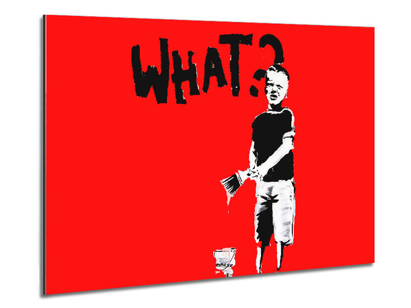Graffiti Kid What Red Metal Print