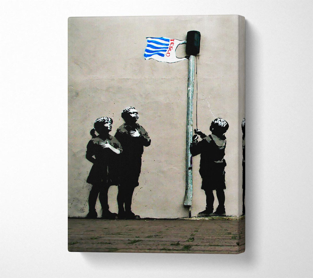  A Canvas Print of Banksy Homage To The Tesco Flag Canvas Print