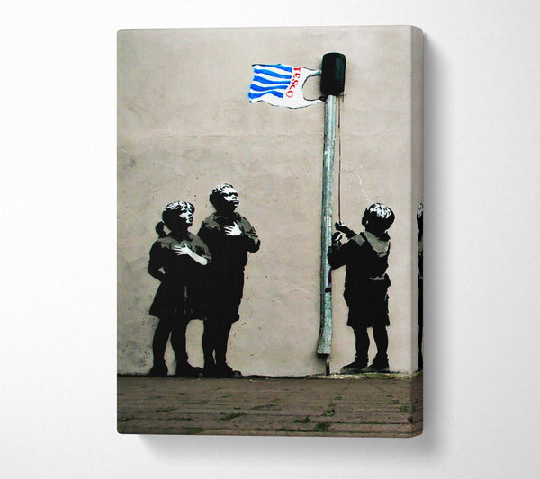  A Canvas Print of Banksy Homage To The Tesco Flag Canvas Print