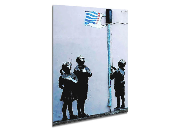 Homage To The Tesco Flag 2 Metal Print