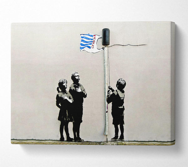  A Canvas Print of Banksy Homage To The Tesco Flag Landscape Canvas Art