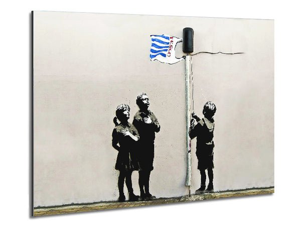 Homage To The Tesco Flag Landscape Metal Print