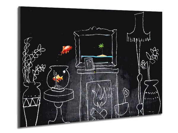 Home Drawing Metal Print