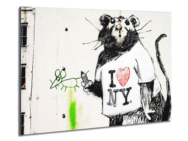 I Love New York Rat Metal Print