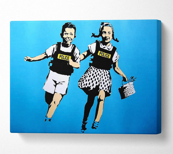  A Canvas Print of Banksy Jack And Gill Blue Canvas Print