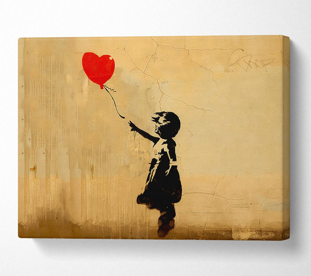  A Canvas Print of Banksy Love Heart Balloon Left Canvas Wall Art