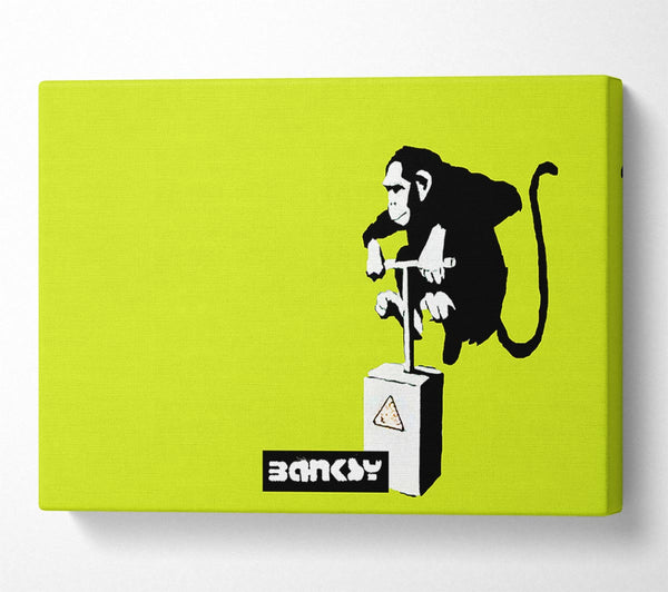 A Canvas Print of Banksy Monkey Detonator Lime Canvas Print
