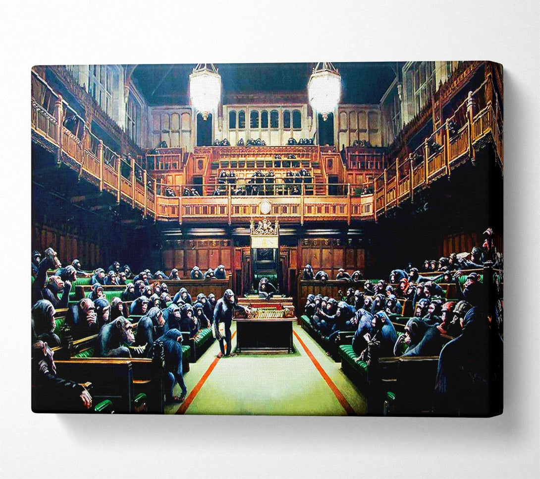  A Canvas Print of Banksy Monkey Parliament Canvas Print