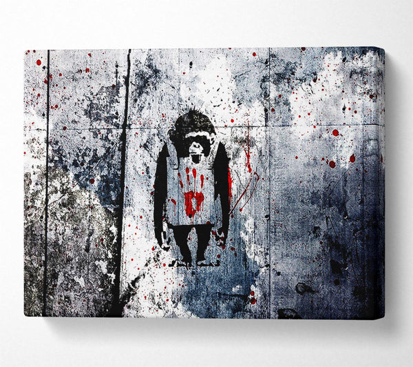  A Canvas Print of Banksy Monkey Canvas Wall Art