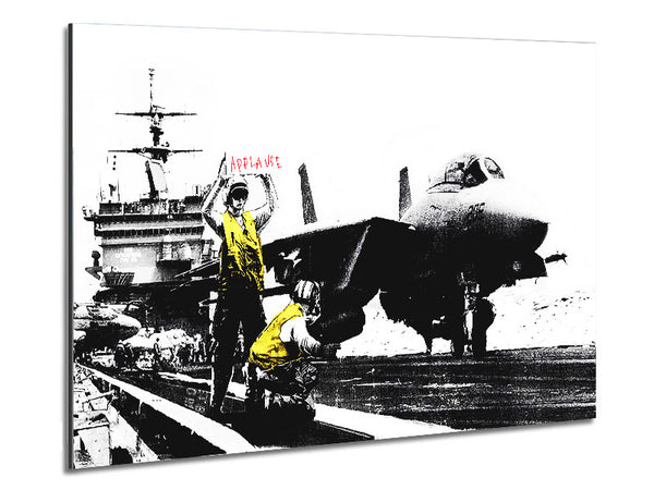 Navy Applause Metal Print