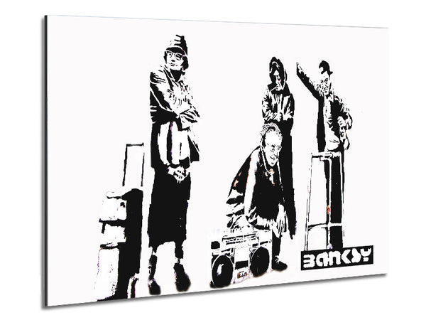 Old Skool White Metal Print