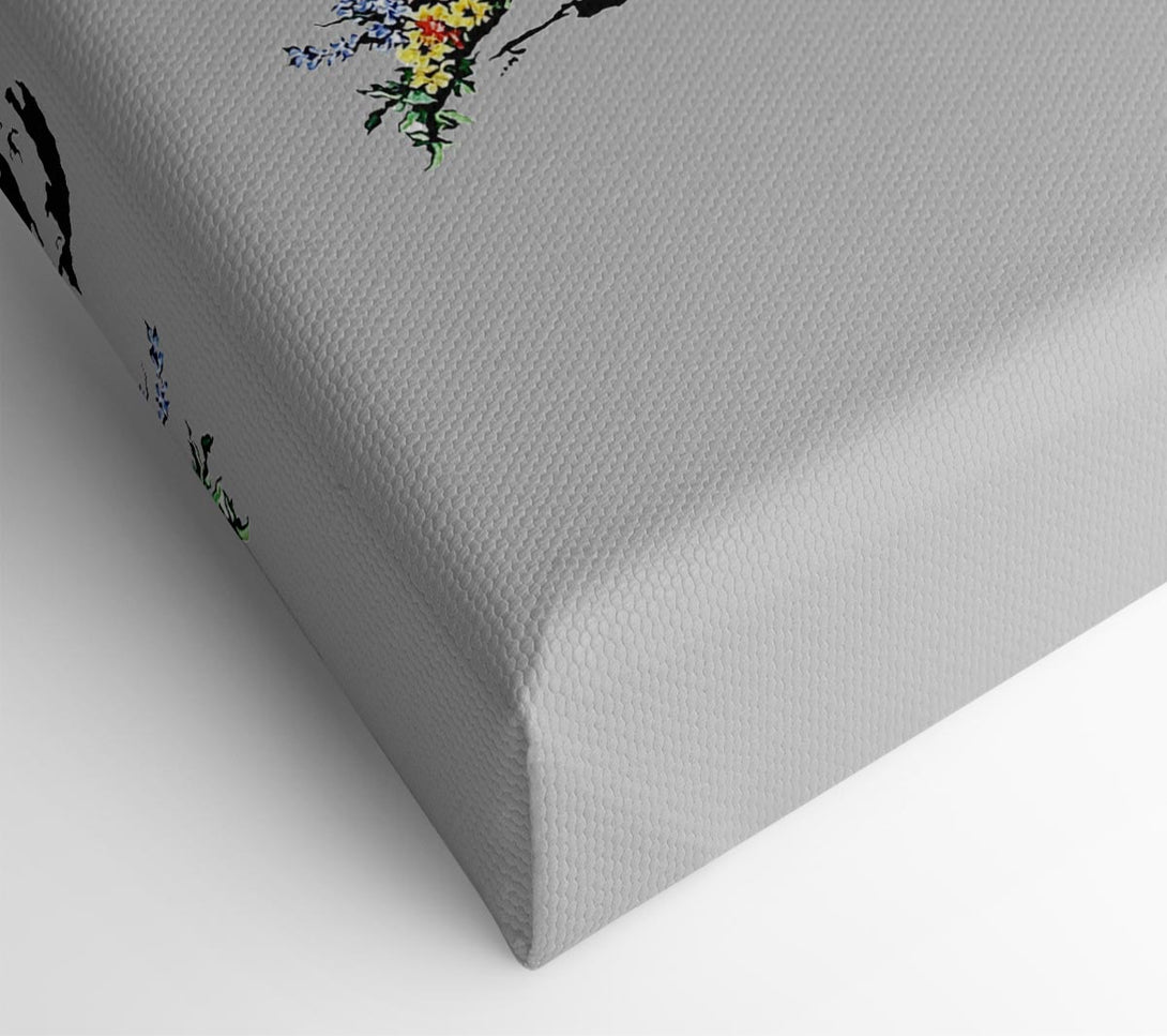  A Canvas Print of Banksy Peaceful Warrior Grey Canvas Wall Art