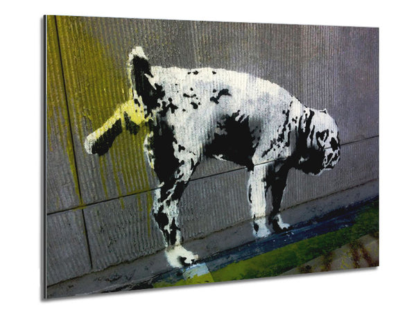 Peeing Dog Metal Print