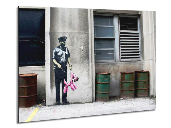 Pink Poodle Copper Metal Print