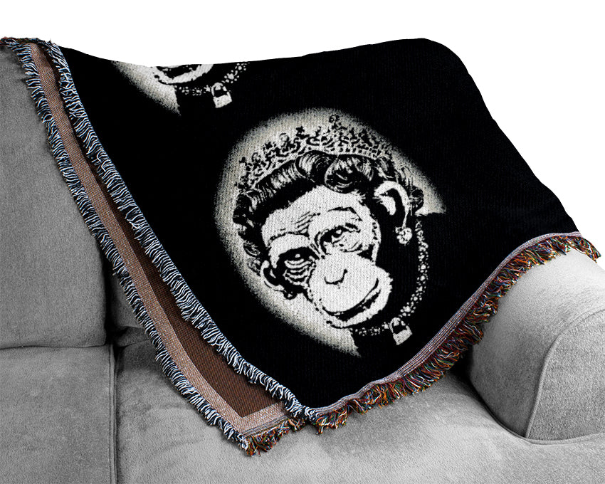 Queen Monkey Woven Blanket